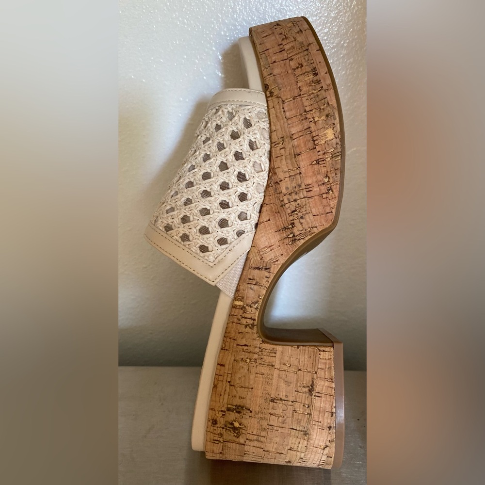Steve Madden Cream Woven Platform Mules